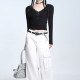 Boogzel Apparel Coquette Aesthetic V-Neck Top, view 3