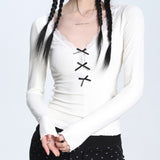 Boogzel Apparel Coquette Aesthetic V-Neck Top, view 4
