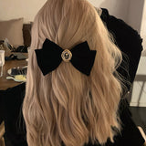 Boogzel Apparel Coquette Aesthetic Velvet Hair Bow, view 4