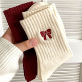 Boogzel Apparel Coquette Bow Embroidery Socks, view 2