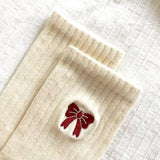 Boogzel Apparel Coquette Bow Embroidery Socks, view 3