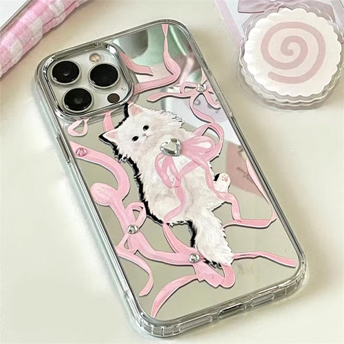Boogzel Apparel Coquette Bow & Kitten iPhone Case
