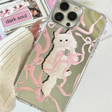 Boogzel Apparel Coquette Bow & Kitten iPhone Case, view 2