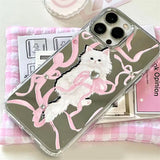 Boogzel Apparel Coquette Bow & Kitten iPhone Case, view 3