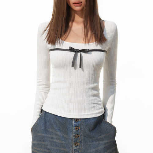 Boogzel Apparel Coquette Bow Long Sleeve Top