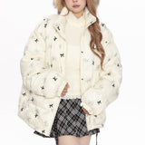 Boogzel Apparel Coquette Bow Puffer Jacket, view 2