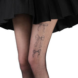 Boogzel Apparel Coquette Bow Tattoo Tights, view 5