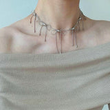 Boogzel Apparel Coquette Bows Choker Necklace, view 3