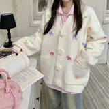 Boogzel Apparel Coquette Girl Bow Cardigan, view 4