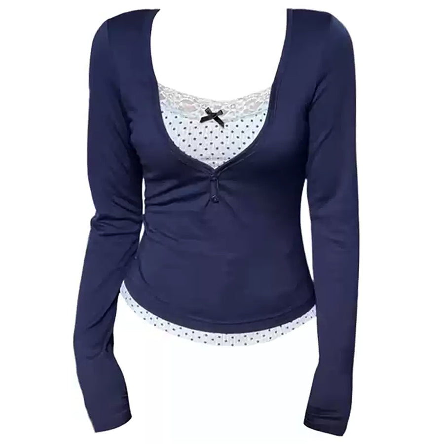 Boogzel Apparel Coquette Girl Layered Long Sleeve Top