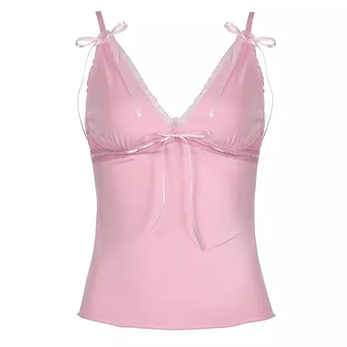 Boogzel Apparel Coquette Girl Pink Bow Lace Top