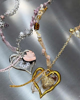 Boogzel Apparel Coquette Heart Charm Beaded Necklace, view 3