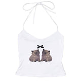 Boogzel Apparel Coquette Kitten Y2K Halter Top, view 2