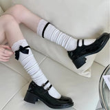 Boogzel Apparel Coquette Lace Bow Knee-High Socks, view 2