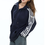 Boogzel Apparel Coquette Lace Sleeve Hoodie, view 3