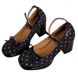 Boogzel Apparel Coquette Polka Dot Mary Jane Heels, view 2