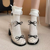 Boogzel Apparel Coquette Polka Dot Mary Jane Heels, view 4