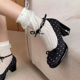 Boogzel Apparel Coquette Polka Dot Mary Jane Heels, view 6