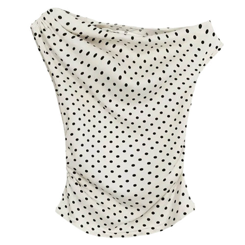 Boogzel Apparel Coquette Polka Dot Off Shoulder Top