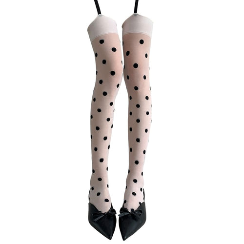 Boogzel Apparel Coquette Polka Dot Suspender Tights