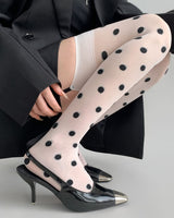 Boogzel Apparel Coquette Polka Dot Suspender Tights, view 5