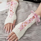Boogzel Apparel Coquette Ribbon Arm Warmers, view 3