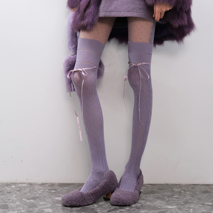 Boogzel Apparel Coquette Ribbon Bow Knee Socks