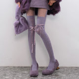 Boogzel Apparel Coquette Ribbon Bow Knee Socks, view 2
