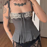 Boogzel Apparel Coquette Ruched Bow Tie Top, view 3