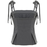 Boogzel Apparel Coquette Ruched Bow Tie Top, view 4