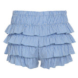 Boogzel Apparel Coquette Ruffle Layered Gingham Shorts, view 2