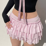 Boogzel Apparel Coquette Ruffled Mini Skort, view 3