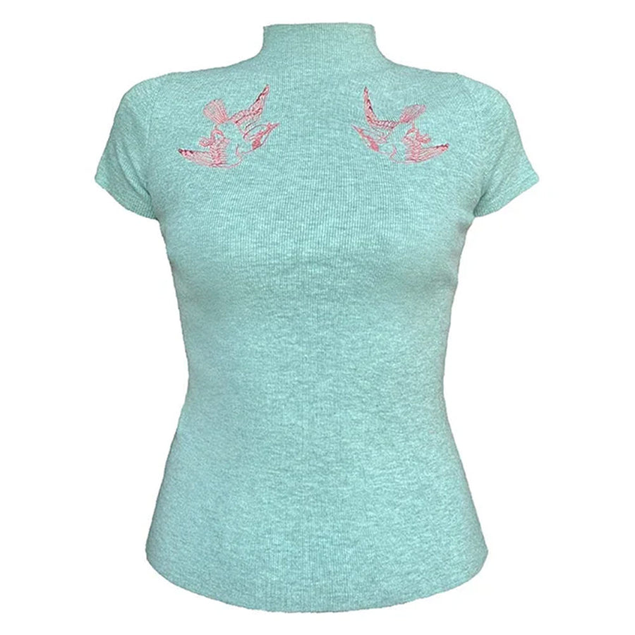 Boogzel Apparel Coquette Shallow Print Top