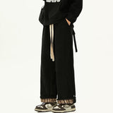 Boogzel Apparel Cord Wide-Leg Pants with Plaid Cuffs, view 4