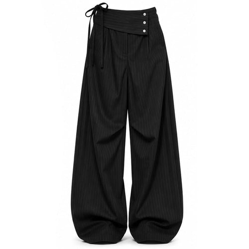 Boogzel Apparel Corporate Girl Asymmetric Pinstripe Pants