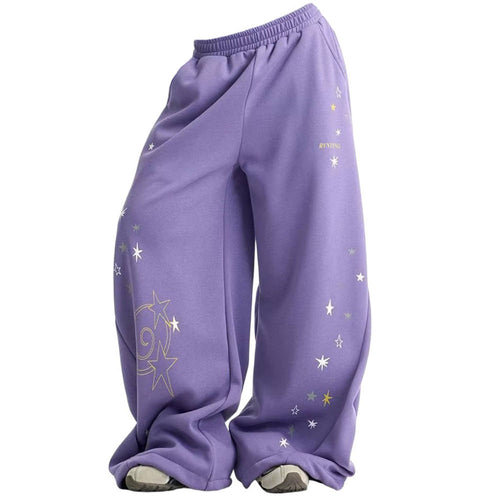 Boogzel Apparel Cosmic Girl Star Print Wide Leg Pants