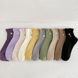 Boogzel Apparel Cottage Flower Embroidery Socks, view 3