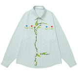 Boogzel Apparel Cottage Garden Floral Embroidered Button Up Shirt, view 2