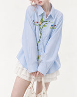 Boogzel Apparel Cottage Garden Floral Embroidered Button Up Shirt, view 6