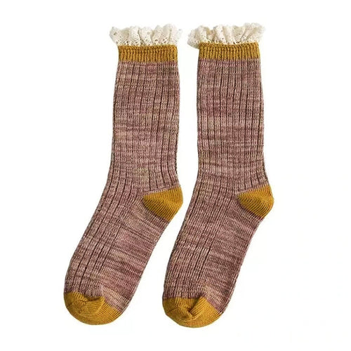 Boogzel Apparel Cottage Ruffled Knit Socks