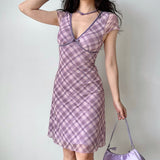 Boogzel Apparel Cottage Summer Plaid Mini Dress, view 3