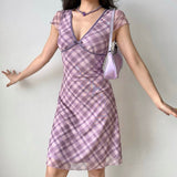 Boogzel Apparel Cottage Summer Plaid Mini Dress, view 5