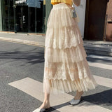 Boogzel Apparel Cottagecore Lace Long Skirt, view 4