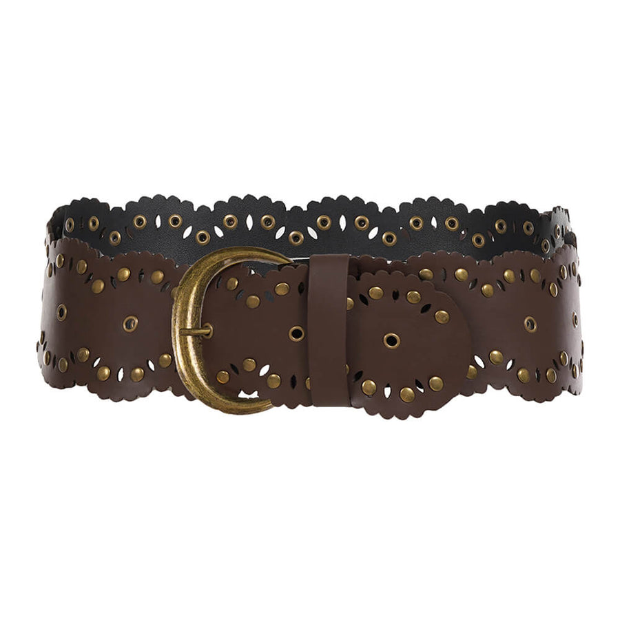 Boogzel Apparel Cottagecore Scalloped Wide Belt