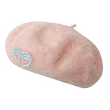 Boogzel Apparel Cotton Candy Fluffy Beret with Heart Patch, view 2