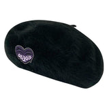 Boogzel Apparel Cotton Candy Fluffy Beret with Heart Patch, view 3