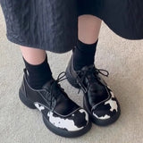 Boogzel Apparel Cow Print Oxford Boots, view 4