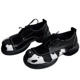 Boogzel Apparel Cow Print Oxford Boots, view 5
