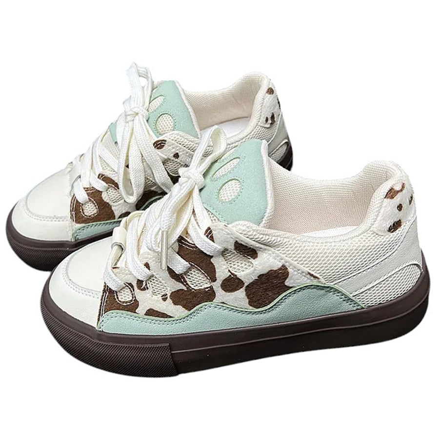 Boogzel Apparel Cow Print Skater Sneakers