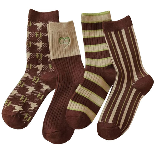 Boogzel Apparel Cozy Brown 4 Pack Socks